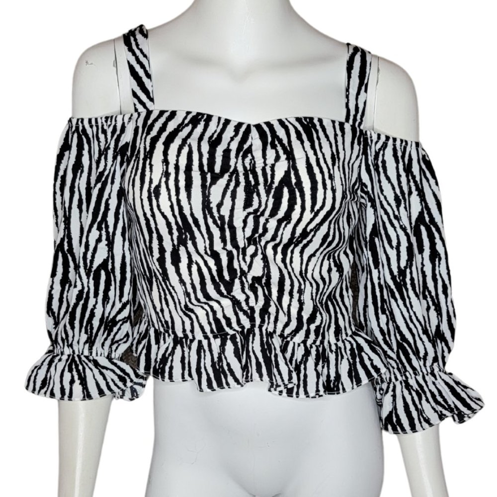 Zebra Blouse EUC